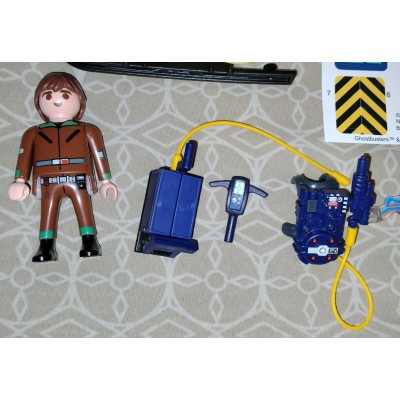 Playmobil The Real Ghostbusters Venkman with Helicopter (No.9385 from 2018) (Loose, Incomplete)