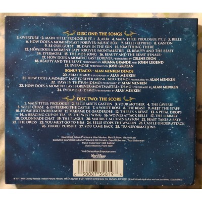Disney's Beauty and the Beast (2017 Live-Action) Deluxe Edition Soundtrack 2-Disc Audio CD