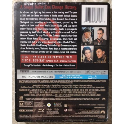 Enemy at the Gates (Steelbook) 4K UHD + Blu-ray + Digital Code (BRAND NEW, SEALED)